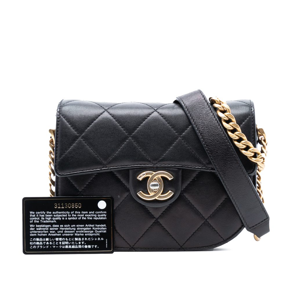 Pre-Loved Chanel Mini CC Quilted Shiny Calfskin Round Moon Messenger Flap - Picture 8 of 8